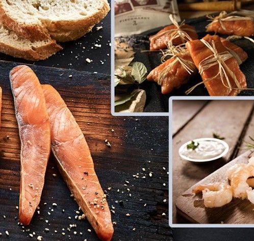 Geräucherte Fischspezialitäten mit Brot und Dip für Genießer – Fishing Adventure GmbH